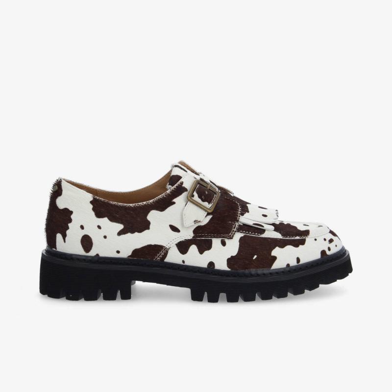 MYSEN PLT BUCKLE M - PONY COW - BLANC/BROWN